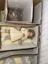 Danbury Mint Shirley Temple Doll in Yellow Floral Dress Holding Baby Doll