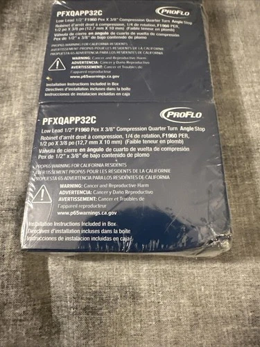 (5pk) Quarter turn Angle Stop Lever PROFLO 1/2 x 3/8 PFXQAPP32C Pex Compression - Picture 4 of 4