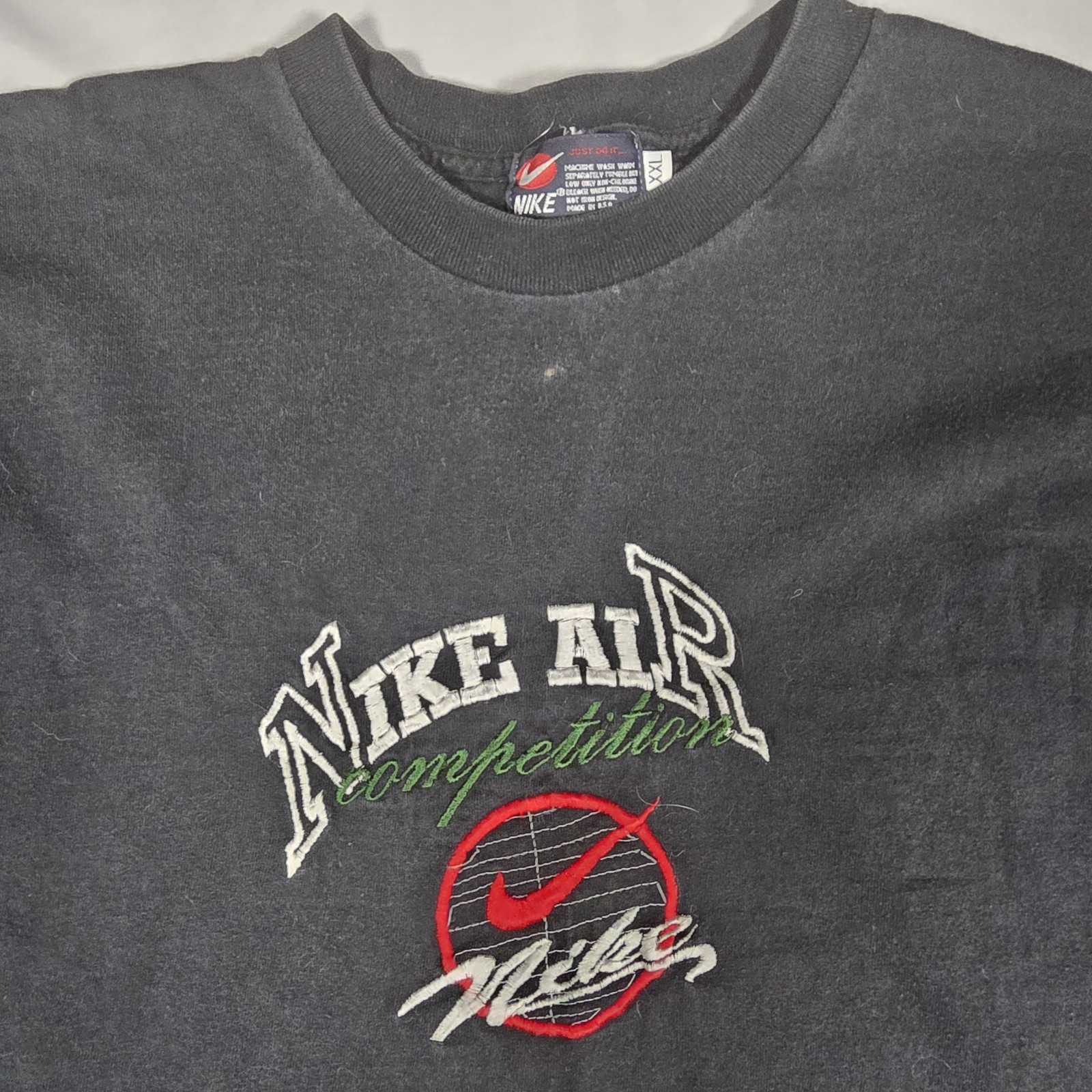 Vintage 90s Nike Air Competition Embroidered Graphic T-shirt Mens 2XL