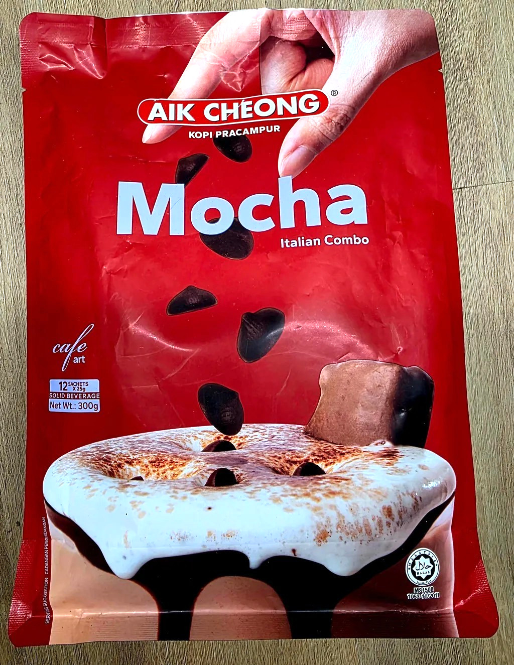 Aik Cheong Mocha | Café Art Italian Combo | 3-in-1 Instant Coffee | 12ct 300g