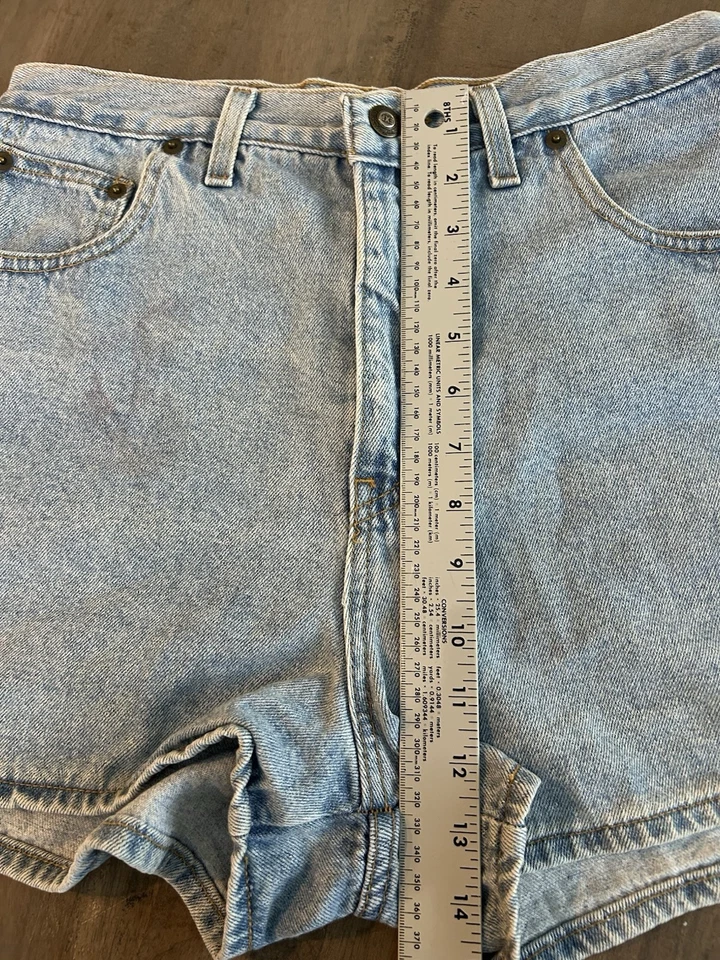 Pantalones Cortos Denim Vintage Años 90 Express EXP Cintura Alta EE. UU. Mamá Jeans Estilo Talla 13/14 Foto 4 de 4