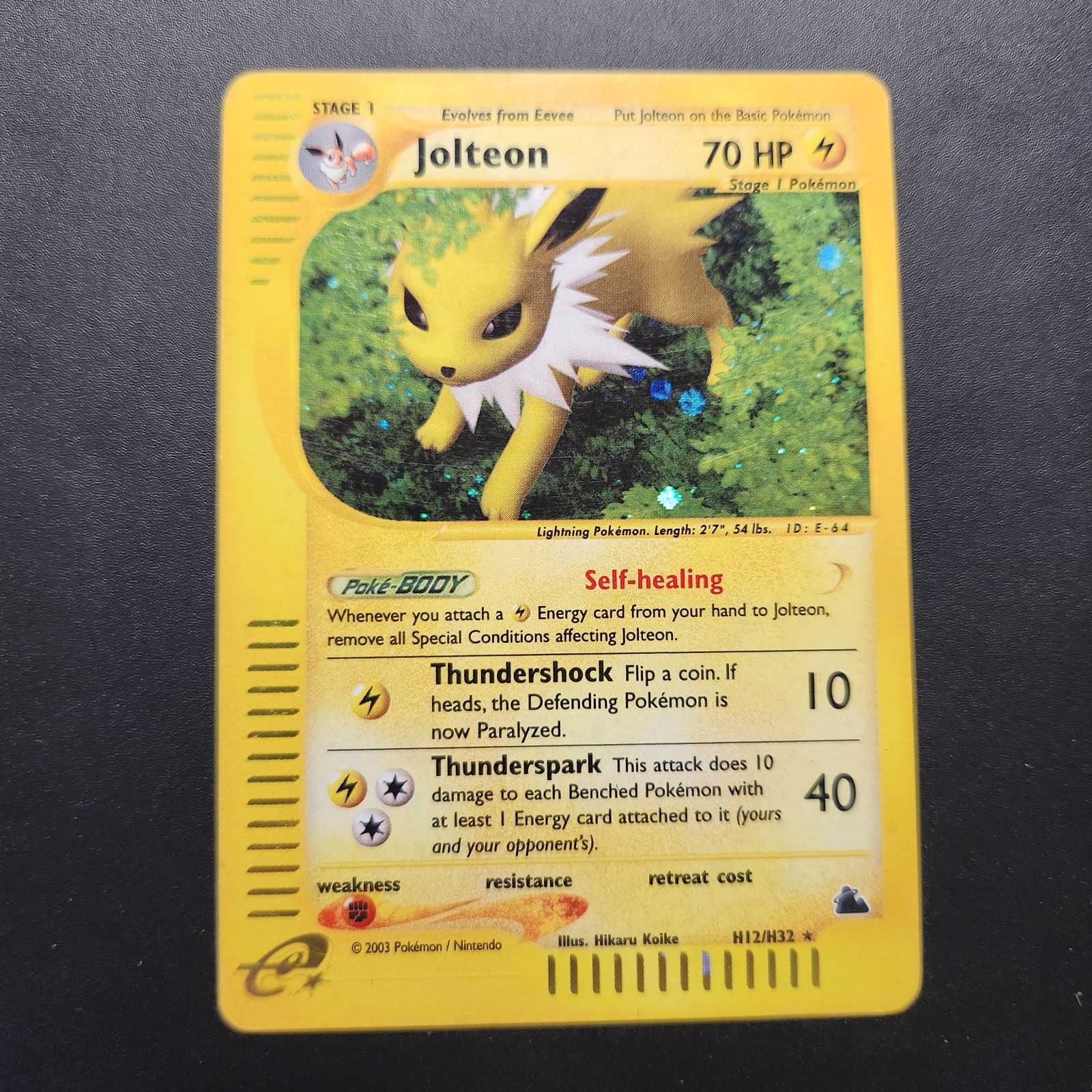 2003 Jolteon H12/H32 - Skyridge Holo Rare - Pokemon TCG - LP