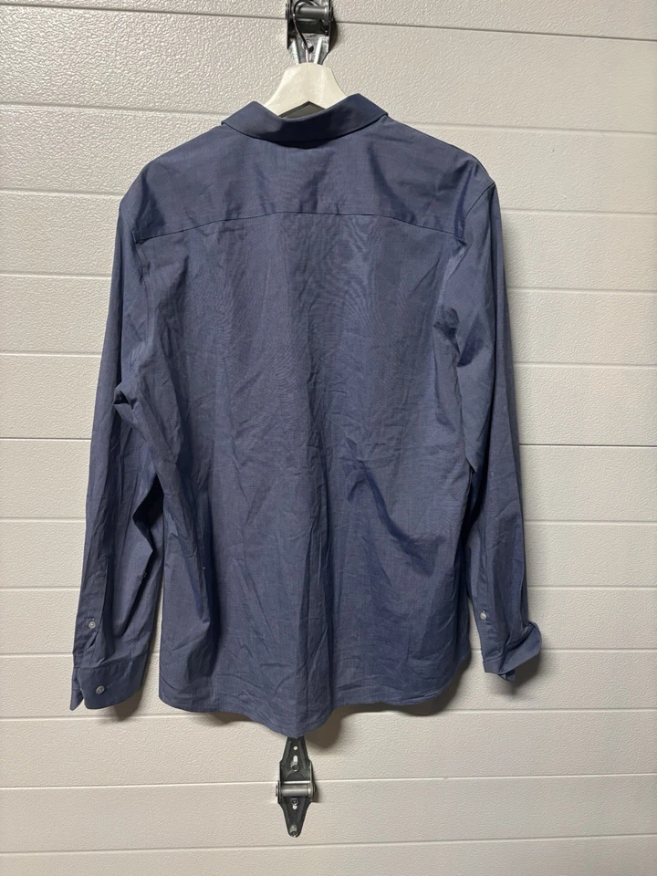 Apt. Camisa de vestir flexible Premier azul talla grande 9 para hombre manga larga Foto 3 de 3