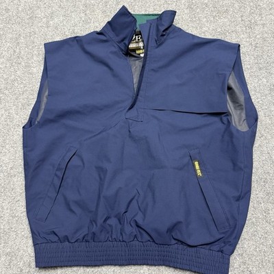 Zero Restriction Vest Mens M Blue Gore Tex Windshirt Pullover 1/2 Zip Waterproof