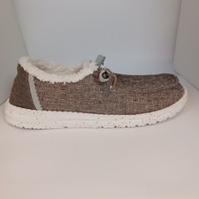 Hey Dude Women s 8 Wendy Warmth Brown Faux Fur Lined Cozy Slip On Loafers NEW
