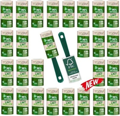 Today Eco - Fusselrolle 28 Rollen + Deckel + 2 Abroller 95% recyceltes Material
