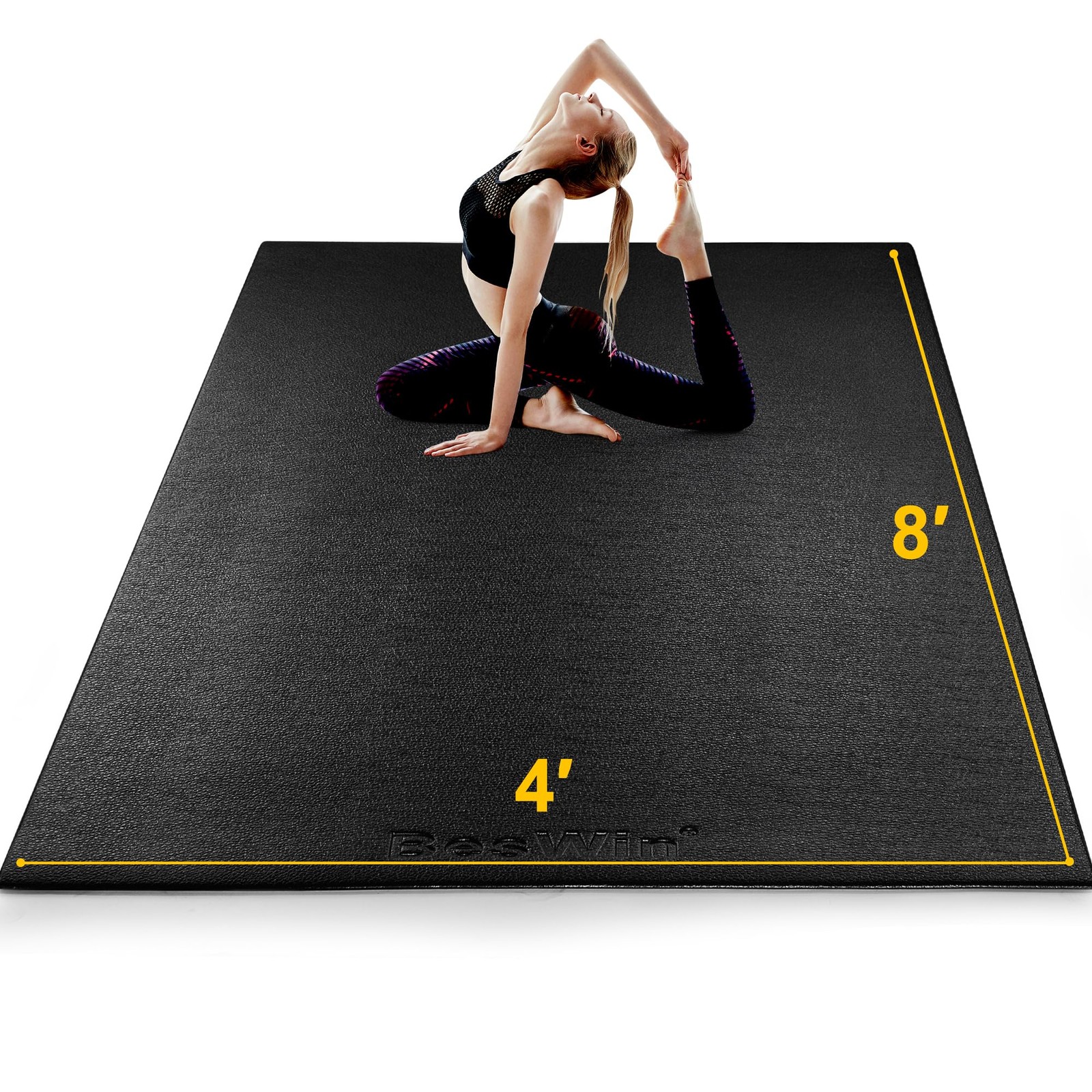 Large Exercise Mat 8'X4'X6Mm/8Mm, Extra Thick Workout Mats for Home Gym Flooring