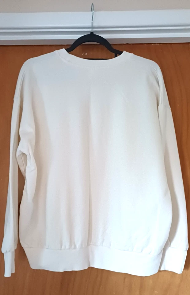 Disney Ladies Off White Fleece Lined Mickey Mouse Sweatshirt XL - Image 2 of 3