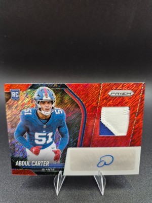 2025 Panini Prizm Abdul Carter RPA Rookie Patch Red Shimmer RC Auto /35  #RPH-AC