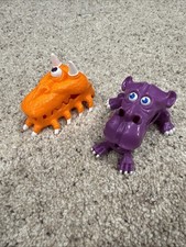 Vntg 1987 REAL GHOSTBUSTERS Mini Traps Monsters - Orange Clap  Purple Snap WORK