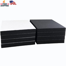 8 Pcs Black Adhesive Foam Padding, Closed Cell Foam Sheet 1/2" Thick 4 Inch X 4