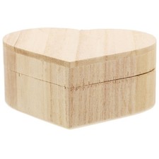 Heart Shaped Wood Box Boxes for Crafts Jewelry Chest Wooden Storage