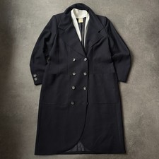 Guy Laroche Französischer Designer Mantel 80er 100% Wolle Blau Gr. 46