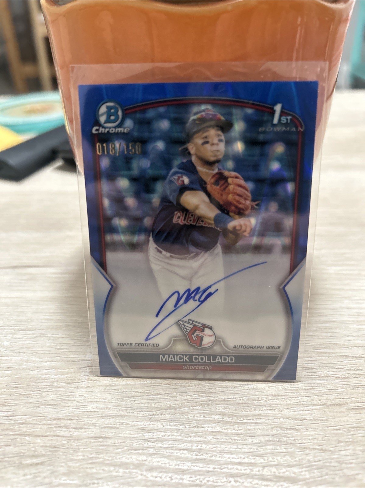 2023 Bowman Chrome Prospect Autographs Maick Collado #CPA-MCO Blue RayWave /150