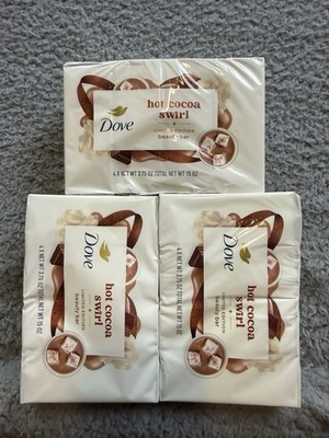 3x Dove Hot Cocoa Swirl Limited Edition Beaty Bar Soap 4 Bars
