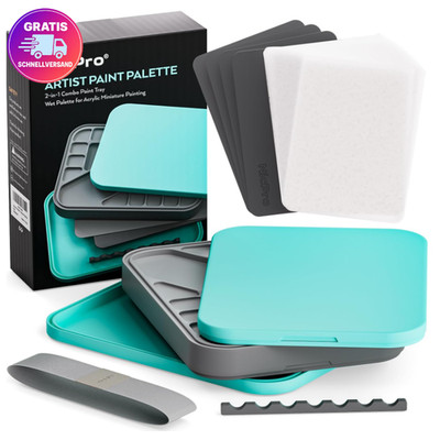 Nicpro Wet Palette Nasspalette Acrylfarben Mischpalette Schwämme Pinselhalter