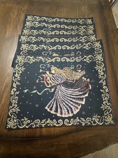 Set/6 Christmas Angel Tapestry Placemats Holi...