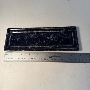Bennington Potters Blue Agate Spoon Rest Underplate Tray 1844ST David Gil 9x3"
