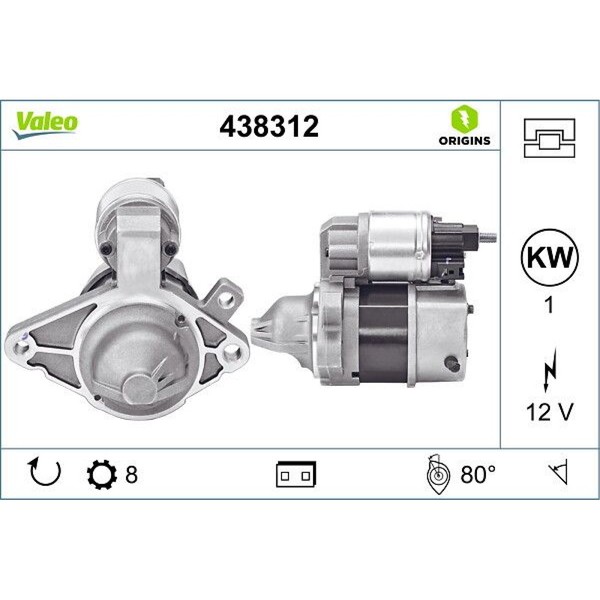 Valeo 438312 Starter FüR Toyota Citroen Peugeot Aygo C1 108 B4 PA PS-image