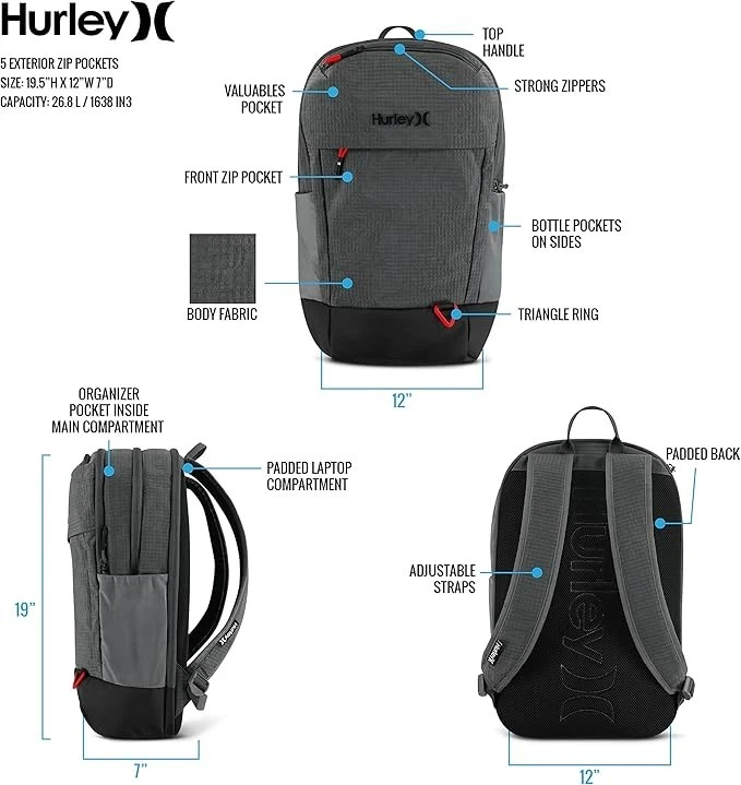 Mochila clásica Hurley cilantro para hombre Foto 4 de 4