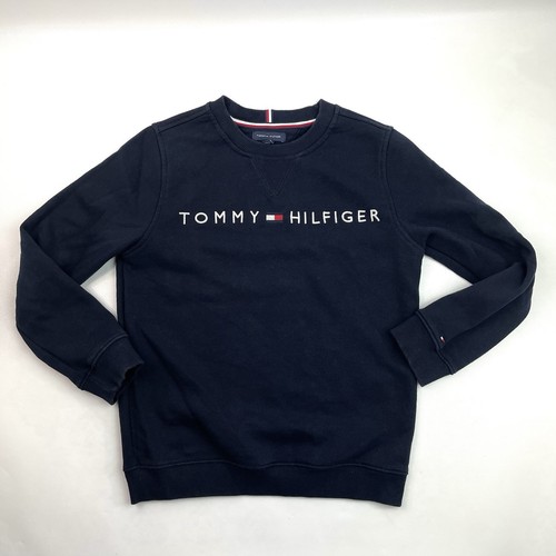 Tommy Hilfiger Navy Blue Fashion Sweatshirt Pullover Kids Size M 8-10 - Picture 1 of 7