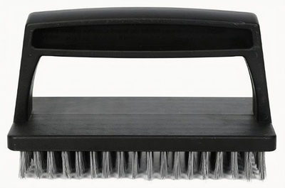 #ad Grill Brush Steel Bristles – Handheld Scrubber for BBQ Grates – Ergonomic Handle $7.99