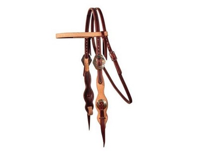 Schutz Headstall Tassel Quick Change Browband Leather Natural 5145RO