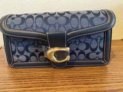 Coach Tabby Blue Signature Logo Shoulder Bag w/ Detachable Straps NWT Defects