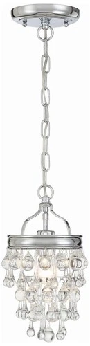 Crystorama Calypso 7 1/2" Wide Chrome and Crystal Mini Pendant - Picture 3 of 9