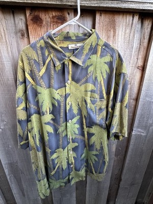 Tommy Bahama Short Sleeve Shirt 100% Silk Tropical Relax Fit xl  LOCATED DAL 59