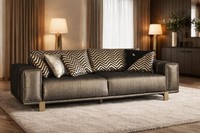 Modernes 3 Sitzer Sofa Dunkelbronze Elegantes Polstermobel