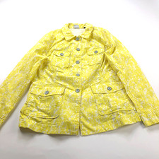 Cabi Medium Spring Field Of Daisies Womens Button Blazer Jacket 5160 Yellow MINT
