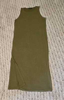 ralph lauren olive green dress Tie-Shoulder Crepe Dress for Women
