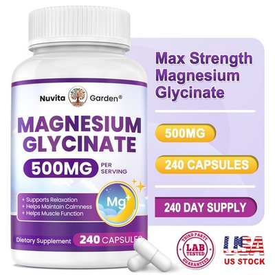#ad #ad Magnesium Glycinate 500mg 240 Capsules – High Absorption Magnesium Supplement $16.99