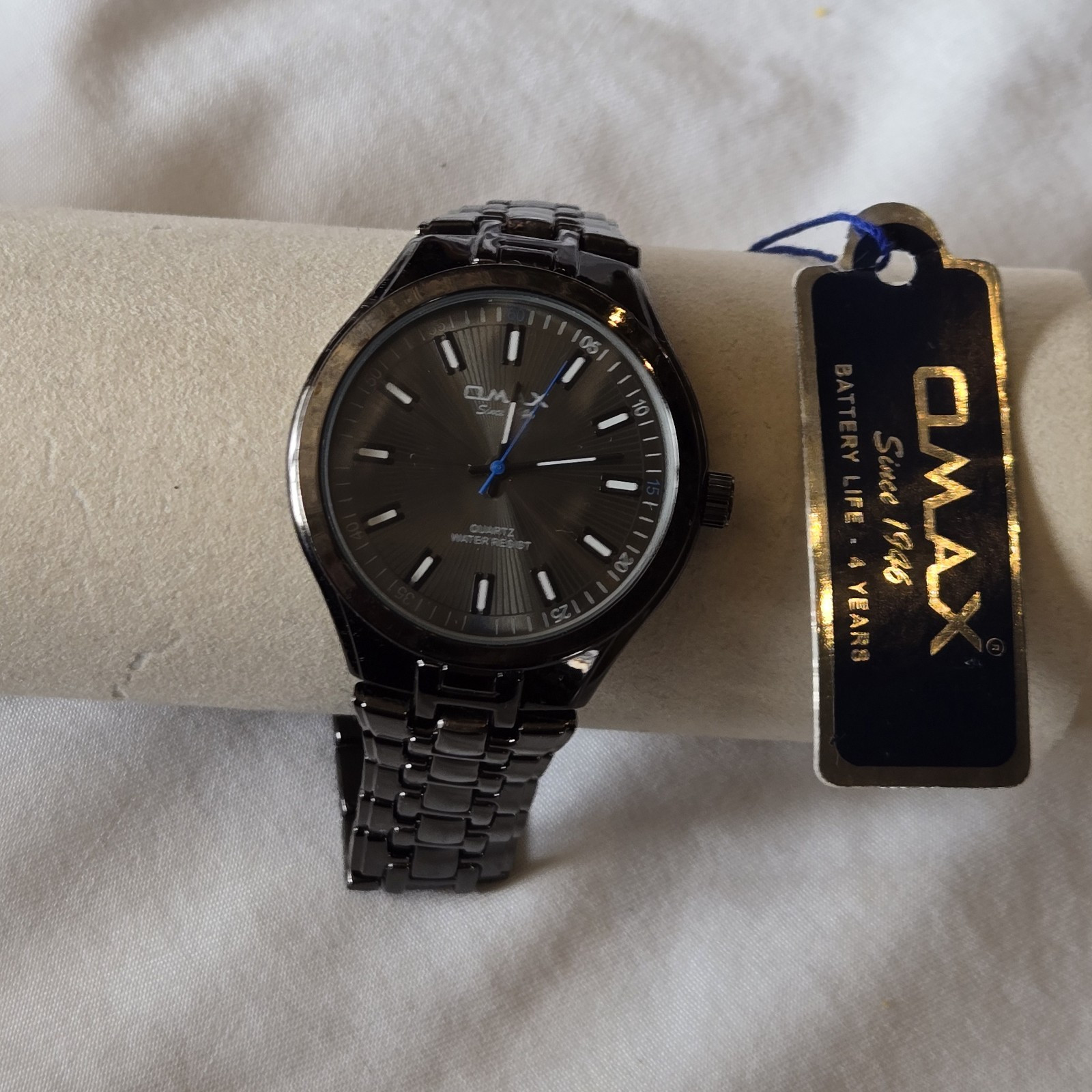 OMAX Since 1946 Mens Quartz Watch New With Tag Black Charcoal New
