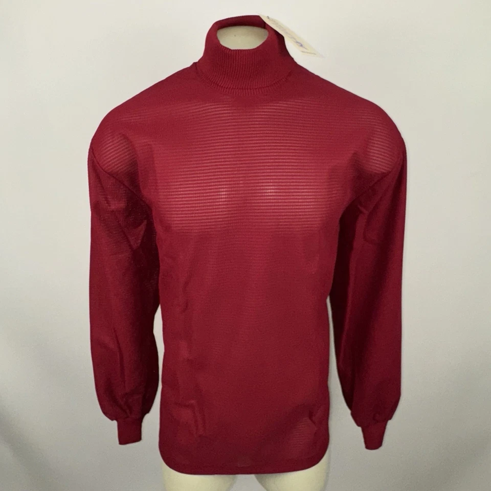 Nuevo de Lote Antiguo Camisa Cuello Alto Jockey Tejida De Colección Años 60 70 Disco Hippy Eje Rojo Para Hombres 2XL XXL Foto 2 de 4