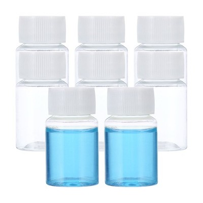 8 Pcs 20ml Reagent Bottles, PET Small Mouth Round Bottles Translucent White