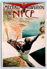 1910 AVIATION MEETING Poster Style Repro* Charles-Léonce Brossé 4"x6" Postcard