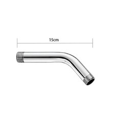 15cm Stainless Steel Shower Head Extension Angled Shower Arm Extra Pipe Bathroom