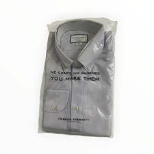 Charles Tyrwhitt Lilac Stripe Non-Iron Stretch Oxford Slim Shirt 16 33 NWT