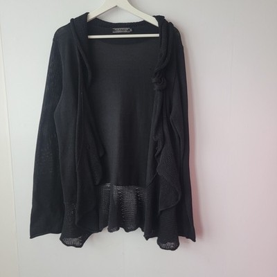 peruvian connection women's reffed front cardigan size Xl cotton long sleeve