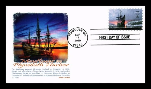 US COVER PANDA CACHETS FIRST DAY OF ISSUE MAYFLOWER IN PLYMOUTH HARBOR