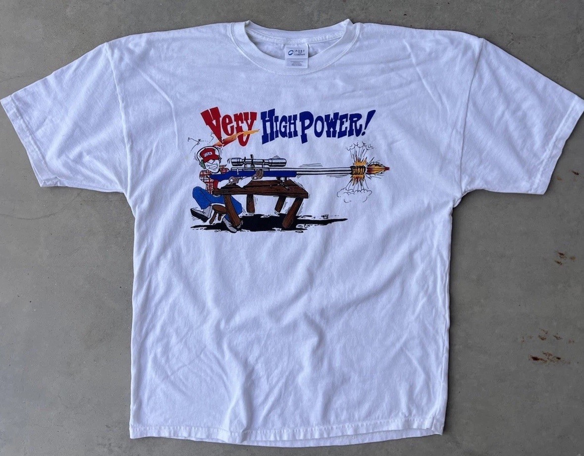 Fifty Caliber Shooters Association Shirt XL 50 Cal Very High Power Caricature
