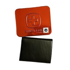 BRAND New SwissGear Men Leather Black Credit Card Holder Wallet