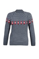 Trendyol Damen Rollkragen Mit Spruch Taillierter Pullover Sweatshirt, Grau, L,