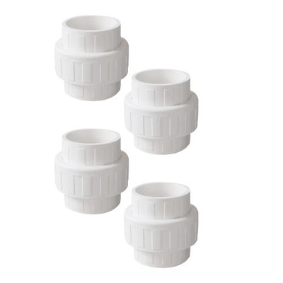 2'' PVC Union Coupling for Pools, Irrigation, White 4 Pack