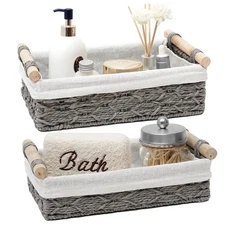 Storage Basket Wicker Baskets for Organizing Storage Bins for Countertop Toil...