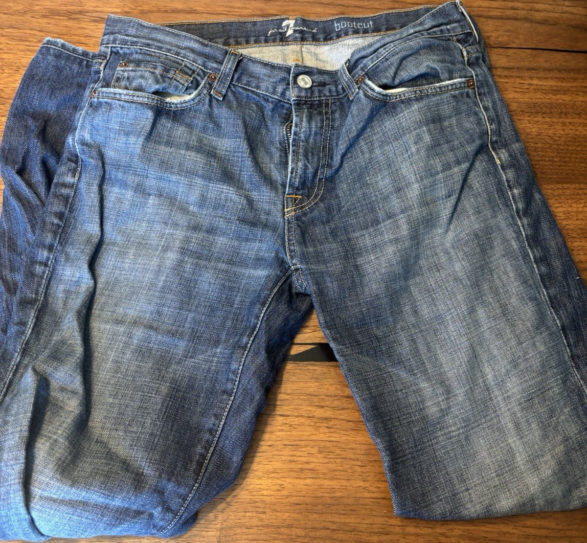 's Blue Medium Wash Bootcut Regular Fit Cotton Denim Jeans 32