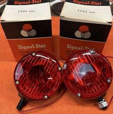 Nib Pair Vintage Signal-stat Truck Trailer Acrystat 4 Lens Tail Turn Lamp Nos
