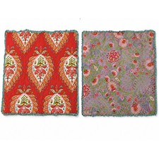 Dena Home Euro Pillow Shams Set of 2 Quilted Cotton Paisley Floral 26x26